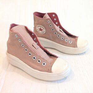 CONVERSE All Star Move Platform High-Top Canvas Plaid Sneakers Size 7